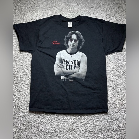 Vintage John Lennon Shirt Extra Large Crewneck Tee New York City 90s Bob Gruen - Picture 1 of 6
